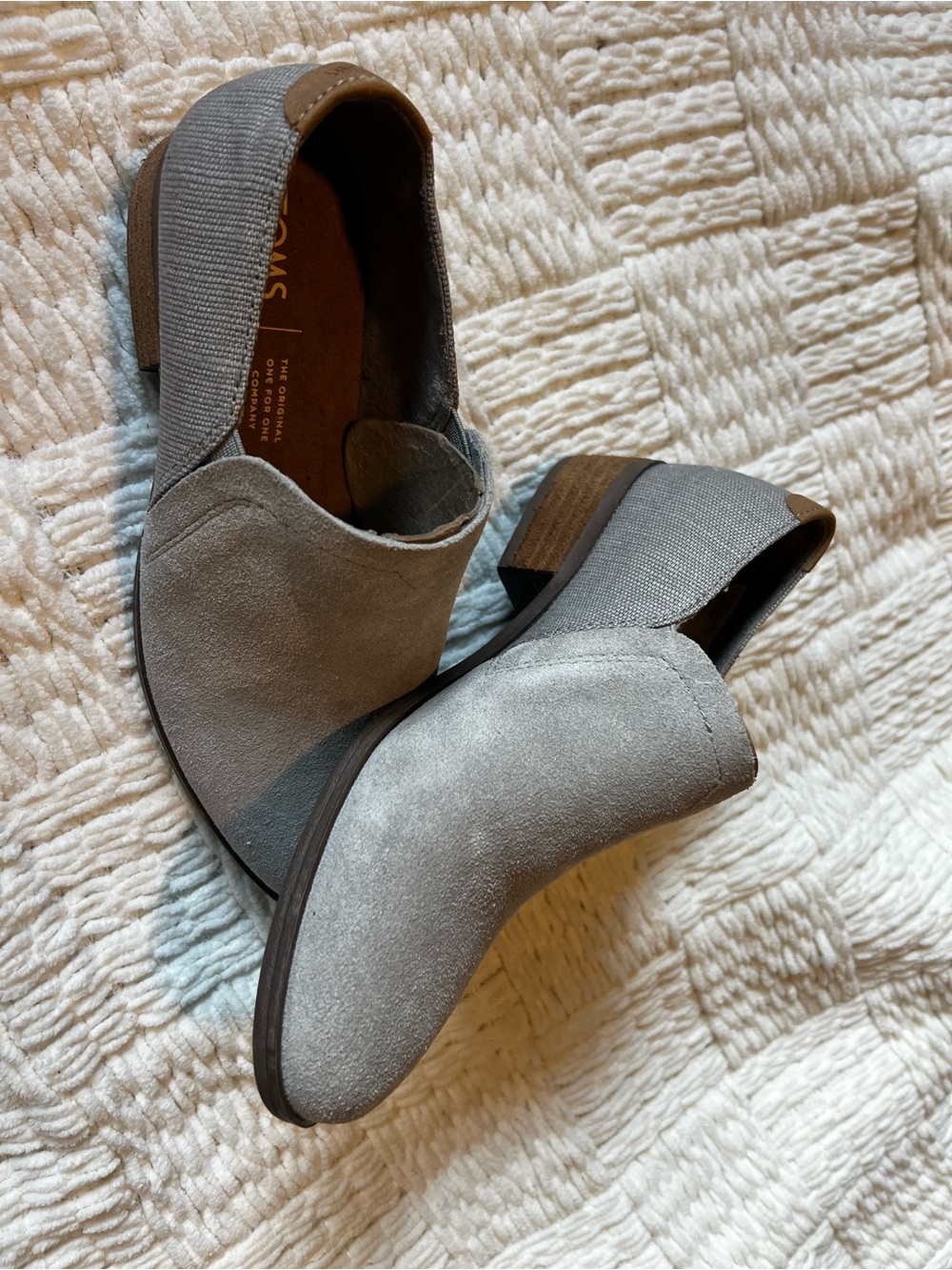 Toms Gray Suede & Canvas Slip-On Mules never wore.